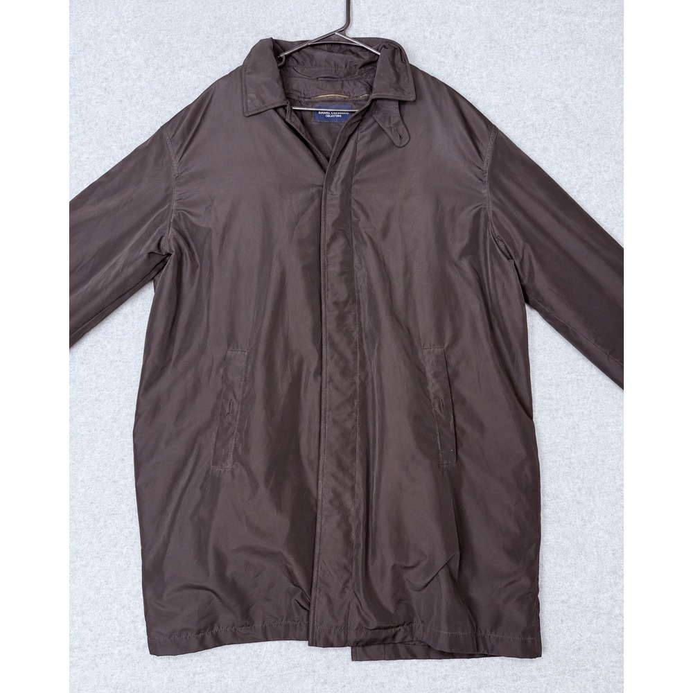 Daniel Cremieux Collection Car Coat Mens XL Brown Removable Plaid Liner Jacket